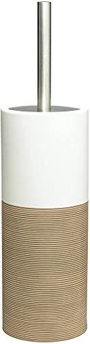 Sealskin Doppio Toilet Brush and Holder, Porcelain, Sand, 10.1 x 38.3 x 10.1 cm