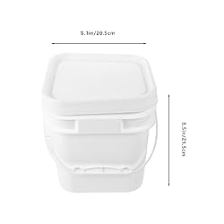 Alipis Paint Bucket with Lid 1 Gallon White Plastic