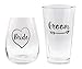 The Plympton Company Cute Wedding Gifts - Bride and Groom Novelty Wine Glass and Beer Glass Combo - Engagement Gift for Couples