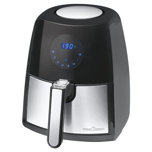 ProfiCook Heißluft-Fritteuse | Öl-und Fettfrei | 7 Frittierprogramme | variables Zeitprogramm | Temperaturprogramm | 2,5 L Kapazität, LED-Display | herausnehmbarer Behälter | PC-FR 1147 H