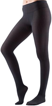 Luxe Girl Women's Ladies Adult Junior's Cable Knit Sweater Winter Opaque Warm Thick Tights Fashion Hosiery Stockings Black Medium/Large