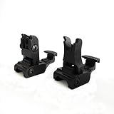 HWZ New Tactical Low Profile Flip up Sight Set Rear Front Sight Mount Transition Backup