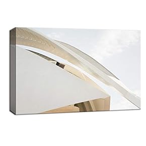 Canvas Wall Art Modern Architechture Building in White Painting Painting Artwork for Home Decor Framed 12x18 inches