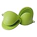 Oven Mitts 2pcs Silicone Heat Insulation Silicone Oven Gloves Cooking Mitts Pinch Grips Kitchen Heat Resistant Gloves, (Green)