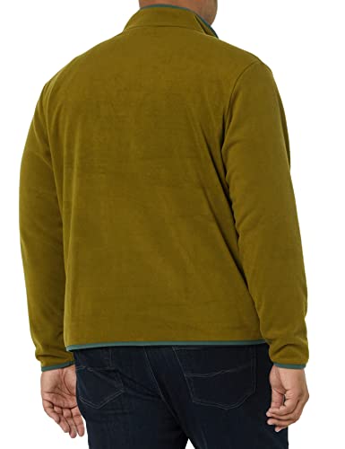 AMAZON ESSENTIALS MEN’S SNAP-FRONT PULLOVER POLAR FLEECE JACKET – DISCONTINUED COLORS, DARK OLIVE HEATHER, MEDIUM
