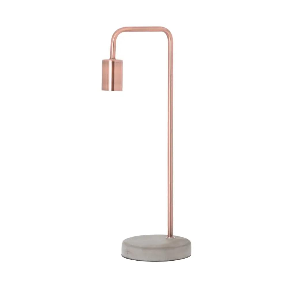 Hill 1975 Copper Industrial Lamp with Stone Base, METAL, Mixed, 0 x 16.5 x 47cm