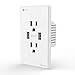 [Smart & Secure] iClever 15 Amp 125 Volt Wall Outlet Duplex Receptacle, 4.2A Dual USB Charger Ports with SmartID Technology, White(1-Pack)
