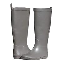 Z. Emma Kids Rubber Knee High Rain Boots Boys and Girls Waterproof Rain Snow Boot AY Silver 6