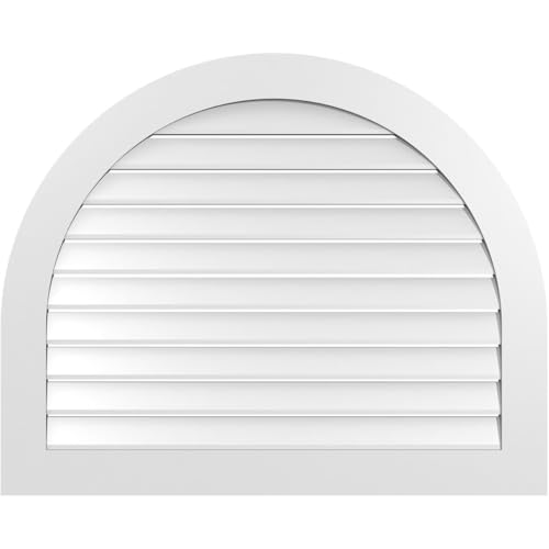 42"W x 34"H Round Top Surface Mount Signature Urethane Gable Vent: Functional,…