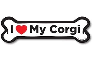 Magnet Me Up I Love My Corgi Dog Bone Magnet Decal, 2x7 Inches, Heavy Duty Automotive Magnet for Car Truck SUV