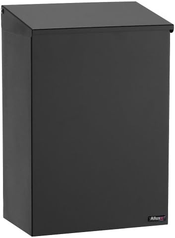 QualarcAllux 100 Wall or Post Mount Top Load Galvanized Steel Mailbox in Black - ALX-100-BK