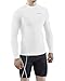 New Men Sports Apparel Long Sleeves Shirts Skin Tights Compression Base Under Layer Top (L, NT002 WHITE)