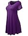 BH B.I.L.Y USA BILY Women's Short Sleeve V-Neck Flare Tunic Top Eggplant Large