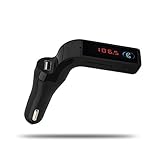 Bluetooth Car Transmitter,Rapidtronic Wireless Car Charger In-Car FM Trasimitter MP3 Player Music Control Calling Car Kit with USB for iPhone,Samsung,LG,HTC,Motorola,Sony Android phone-HAG70 Black