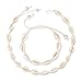 Footfox Shell Necklace for Women, Shell Choker Seashell Necklace, Adjustable Handmade Pearl Necklace Summer Jewelry Set