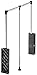 Pull Down Closet Rod, Heavy duty 33 lbs Load Capacity (Black) (Black)