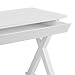 Walker Edison Lawrence Urban Industrial X Leg Glass Top Computer Desk, 48 Inch, White