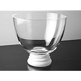 Barski - European Quality - Glass - 9.4" Diameter - Footed Bowl - with Opal (white) - Foot - Made in Europe