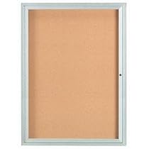 Enclosed Bulletin Board with Frame Frame Color: Clear Satin Anodized Aluminium, Number of Doors: One, Size: 48