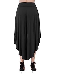 Kate Kasin Palazzo Capri Pantalones de cintura alta para dama, pantalones de pierna ancha cómodos, línea A