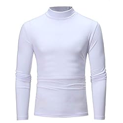 Mens Half Turtleneck Long Sleeve Pullover Basic