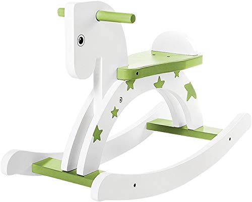 Labebe Baby Schaukelpferd Holz, Schaukelpferd Grün mit Stern für Baby 1-3 Jahre Alt, Baby Schaukeltier Grün/Schaukel…