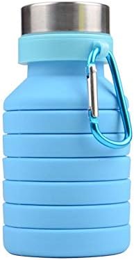 Honfill Collapsible Water Bottle, Leakproof Portable Silicone Bottles with Carabiner