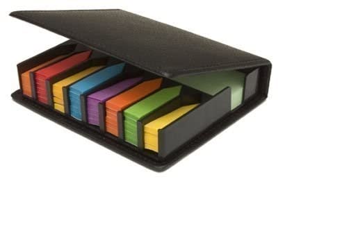3 X Sticky memo Notes Holder with Index tab Flags in Leather Like case