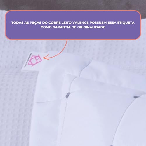 Cobre Leito Valence Hipercal 400 Fios Matelado Toque Percal (Branco, Casal King) | Hipoalergênico