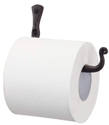RTZEN Straight Decorative Wrought Iron Toilet Paper Hanger | Wall Mount Handmade TP Roll Holder | Mounted Black Forged Rod Metal Décor | Modern Retro Authentic Rot Handcrafted | Easy Installation - Thumbnail 7