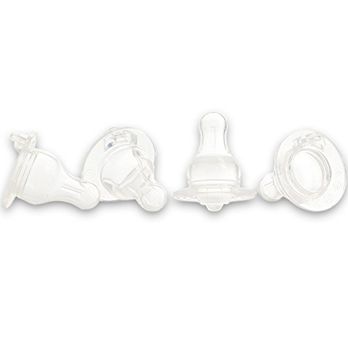 Evenflo Proflow Wide Neck Nipples, 4 Piece -- Medium Flow Level 2, Clear (Compatible with Most Wide Neck Baby Bottles by Mixie; Dr. Browns; Minbie; Pura Kiki; MAM; Phillips Avent; Lansinoh)