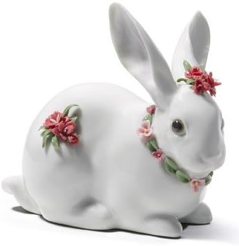ATTENTIVE BUNNY ( CARNATIONS ) Lladro Porcelain