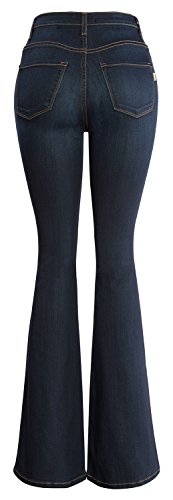 URBAN K Women's Classic High Waist Flare & Skinny Denim Jeans Bell Bottoms - Thumbnail 2