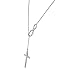 Infinity Knot Necklace with Cross Pendant - Platinum Silver Plated - [Eternal Collection] - Christian Christmas Gift