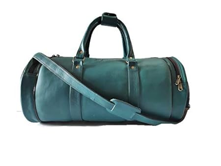 Wild Bee - Genuine Leather - Pure Genuine Leather Duffle Bag - Branded (Dark Green)