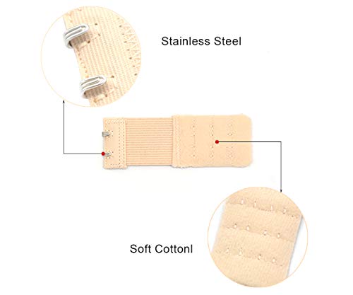 3 Pieces Women's Bra Extender Bra Extension Strap Elastic 2 Hooks 3 Rows Stretch Adjustable Back Bra Strap - Thumbnail 4