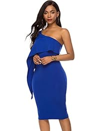 Vestidos de fiesta de cóctel a media pierna con volantes y hombros descubiertos sexy Halife para mujer