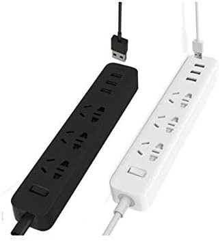 Smart Home Toma de corriente electrnica de carga rpida 3 USB 3 tomas Extensin de interfaz de enchufe estndar UE Reino Unido Color White Standard UK Plug