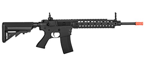 UKARMS Lancer Tactical AEG SR-16 Electric Airsoft Gun w/Battery Charger w/Molded Grip (Black)