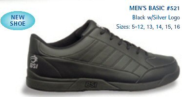 BSI Men's Basic #521 Bowling Shoes, Black, Size 7.0