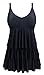 Angerella Women's Retro Elegant Layered Solid V-Neck One Piece Swimdresses