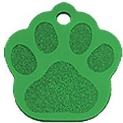 10 Bulk Wholesale Blank Paw Shape Premium Pet Id Tag, 9 Colors to Choose From (Green)