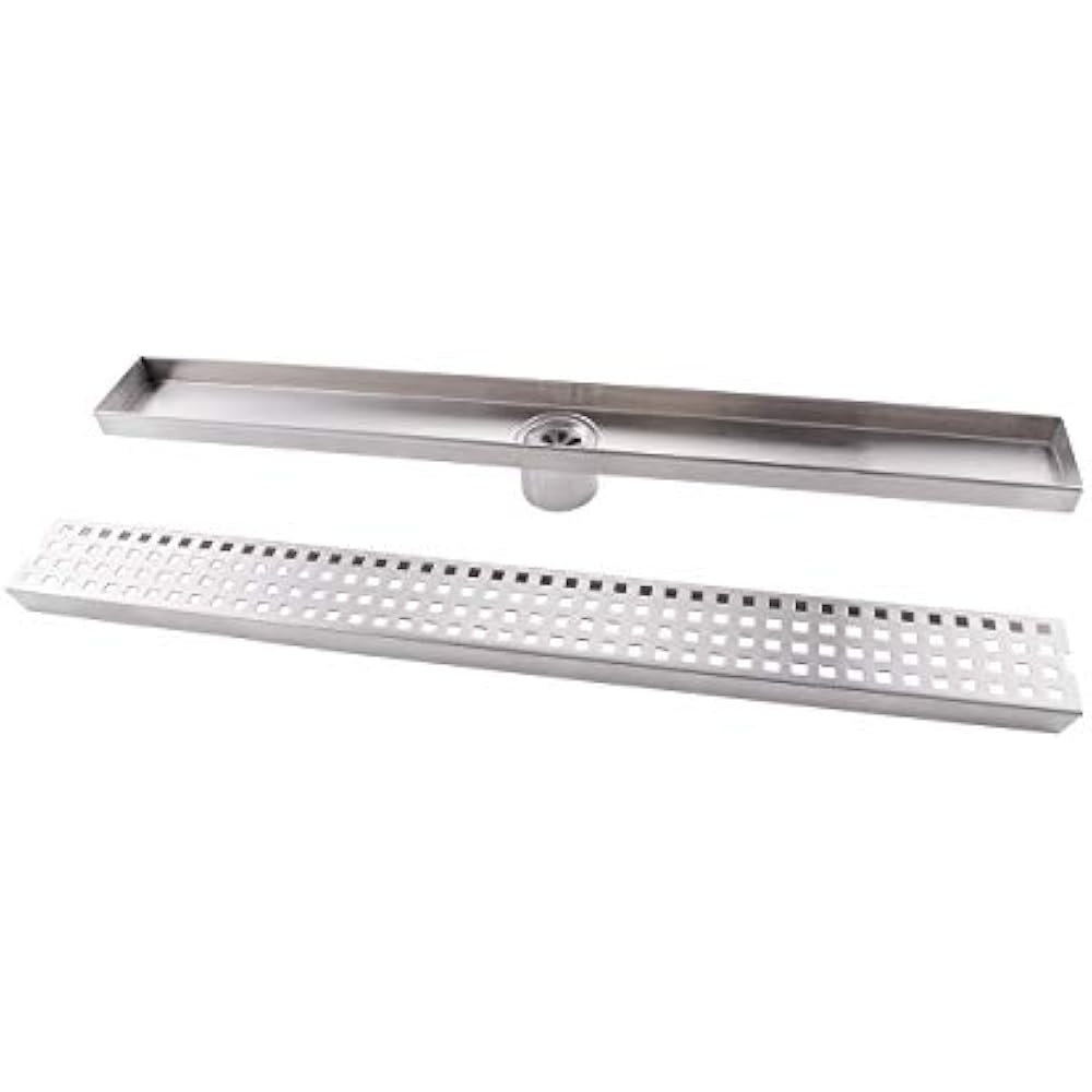 Shower Drain, Linear (24 Inch Rustproof Cover) SUS 304 Stainless Steel