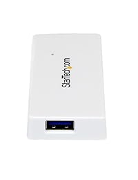 StarTech. com 4 Port Portable USB 3.0 Hub Compact cuatro puertos USB HUB externo USB 3 hub con cable integrado, Blanco
