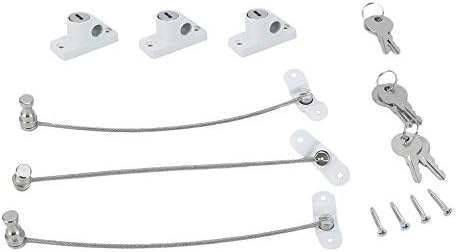 Nagotown 3 PCS Set Window Door Restrictor Safety Locking UPVC Child Baby Security Wire Cable Toddler Baby Safety Device