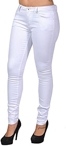 C'est Toi 4 Pocket Braided Belted Plus Size Skinny High Fashion Jeans (White 2X)