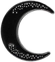 Pin Badges Brooches for Men Women,Fashion Crescent Moon Coat Jacket Button Brooch Pin Unisex Enamel Party Gift - Black