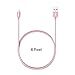 Lizone Nylon Braided USB Cable with Lightning Connector, 6 Feet - Rose Gold