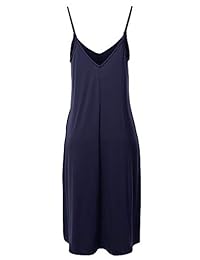 Awesome21 - Vestido de mujer con cuello en V, color liso