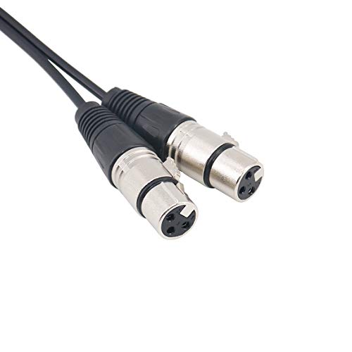 Splitter XLR Cable-Tan QY 3 Pin XLR Splitter Y-Adapter Male to 2 Female DMX Cableï¼Œ mic preamp, Splitter Patch Cable (0.3m/1ft)